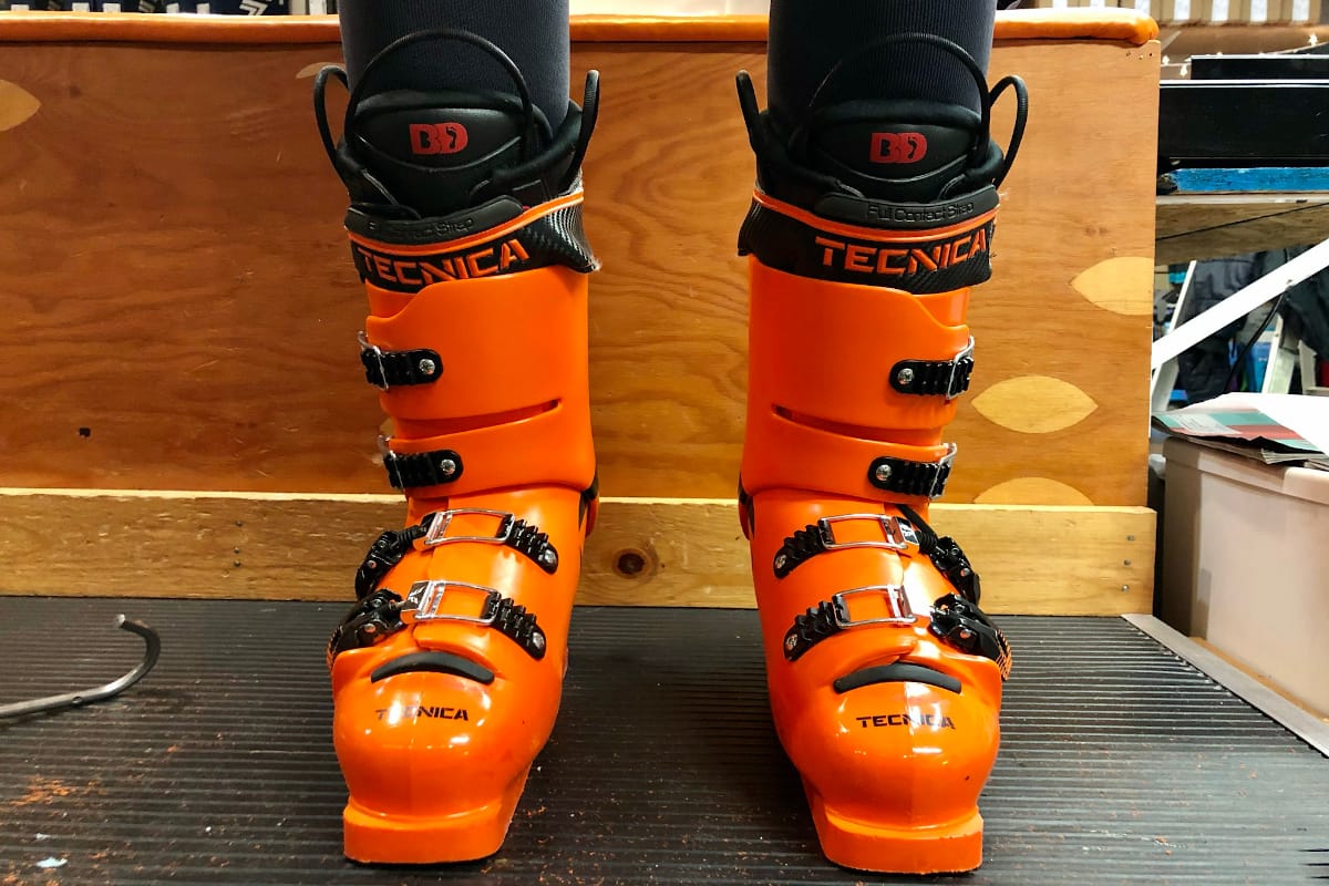 feet in orange ski boots
